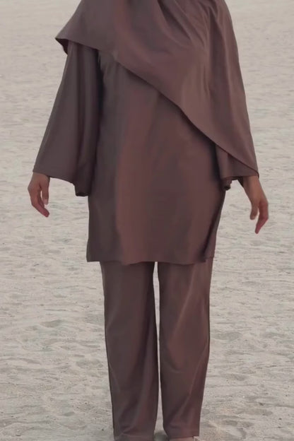 Burkini Maya Taupe  - 3 pièces